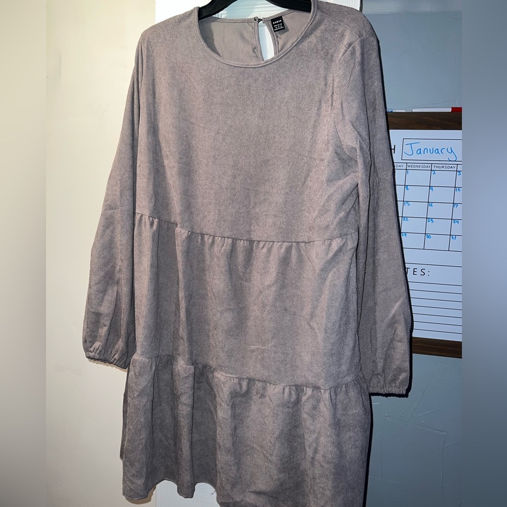 gray long sleeve dress XL NWOT